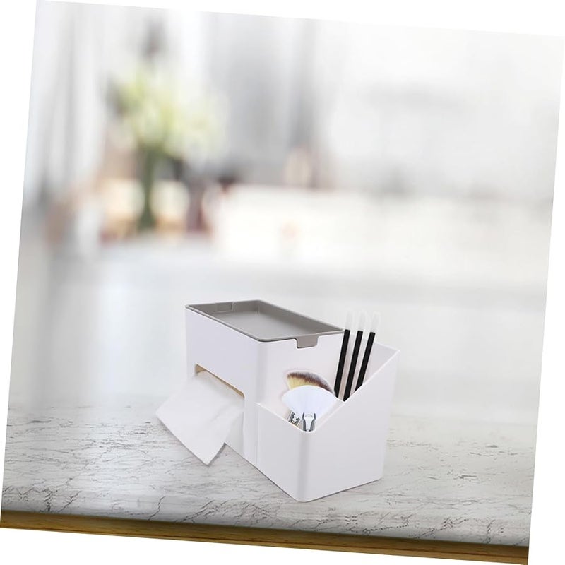 صندوق تخزين المناديل الحديث الصديق للبيئة لغرفة المعيشة باللون الأبيض - Image 2